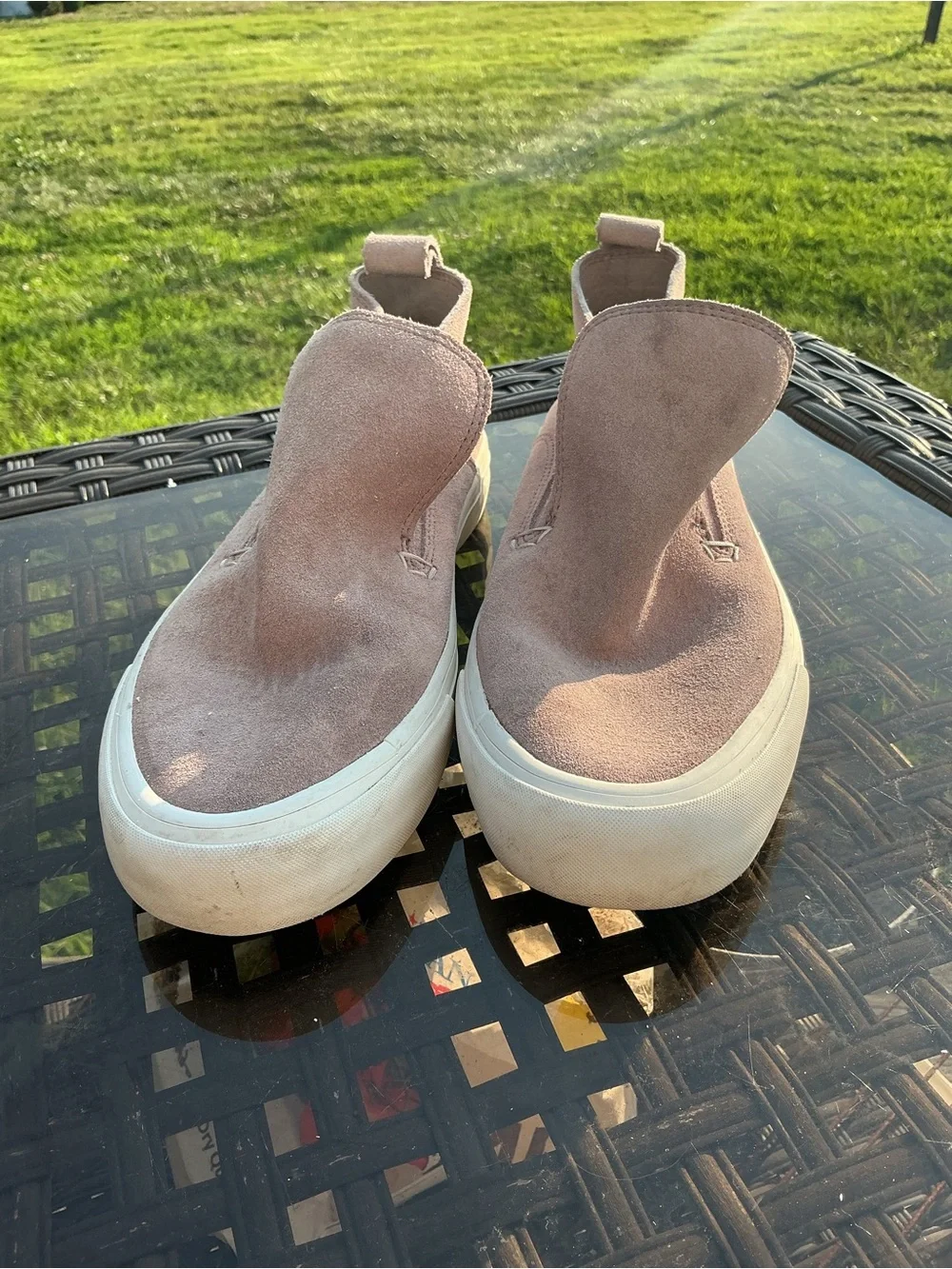 SeaVees Dusty Pink Suede Slip-On Platform Sneakers